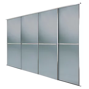Spacepro Minimalist 4-Door Sliding Wardrobe Door Kit Silver Frame Grey Tinted Mirror Panel 2416 x 2260mm 3 Spacepro Minimalist 4-Door Sliding Wardrobe Door Kit Silver Frame Grey Tinted Mirror Panel 2416 x 2260mm