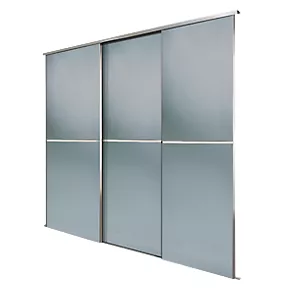 Spacepro Minimalist 3-Door Sliding Wardrobe Door Kit Silver Frame Grey Tinted Mirror Panel 2718 x 2260mm 3 Spacepro Minimalist 3-Door Sliding Wardrobe Door Kit Silver Frame Grey Tinted Mirror Panel 2718 x 2260mm