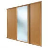Spacepro Shaker 3-Door Sliding Wardrobe Doors Oak Frame Oak / Mirror Panel 2136 x 2260mm 2 Spacepro Shaker 3-Door Sliding Wardrobe Doors Oak Frame Oak / Mirror Panel 2136 x 2260mm -Wardrobe Sales 1465F P