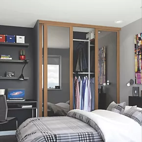 Spacepro Shaker 3-Door Framed Sliding Wardrobe Mirror Doors Oak Frame Mirror Panel 1680 x 2260mm 5 Spacepro Shaker 3-Door Framed Sliding Wardrobe Mirror Doors Oak Frame Mirror Panel 1680 x 2260mm - Image 3