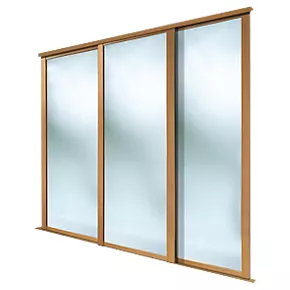 Spacepro Shaker 3-Door Framed Sliding Wardrobe Mirror Doors Oak Frame Mirror Panel 1680 x 2260mm 3 Spacepro Shaker 3-Door Framed Sliding Wardrobe Mirror Doors Oak Frame Mirror Panel 1680 x 2260mm