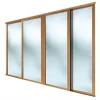 Spacepro Shaker 4-Door Framed Sliding Wardrobe Mirror Doors Oak Frame Mirror Panel 2290 x 2260mm -Wardrobe Sales 1915F P
