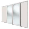 Spacepro Shaker 4-Door Sliding Wardrobe Door Kit Cashmere Frame Cashmere / Mirror Panel 2290 x 2260mm -Wardrobe Sales 223GP P