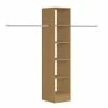 Spacepro 5-Shelf Tower Unit with Hanger Bar Oak 450 x 2100mm -Wardrobe Sales 242GP P