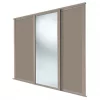 Spacepro Shaker 3-Door Sliding Wardrobe Door Kit Stone Grey Frame Stone Grey / Mirror Panel 1680 x 2260mm -Wardrobe Sales 258GK P
