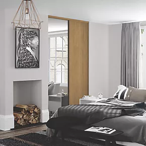 Spacepro Classic 2-Door Sliding Wardrobe Door Kit Oak Frame Oak / Mirror Panel 1185 x 2260mm 4 Spacepro Classic 2-Door Sliding Wardrobe Door Kit Oak Frame Oak / Mirror Panel 1185 x 2260mm - Image 2