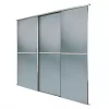 Spacepro Minimalist 3-Door Sliding Wardrobe Door Kit Silver Frame Grey Tinted Mirror Panel 1806 x 2260mm -Wardrobe Sales 356GP P