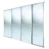Spacepro Minimalist 4-Door Sliding Wardrobe Door Kit Silver Frame Mirror Panel 3024 x 2260mm 2 Spacepro Minimalist 4-Door Sliding Wardrobe Door Kit Silver Frame Mirror Panel 3024 x 2260mm -Wardrobe Sales 402GP P
