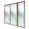 Spacepro Shaker 3-Door Framed Sliding Wardrobe Mirror Doors Oak Frame Mirror Panel 2136 x 2260mm -Wardrobe Sales 4086F P