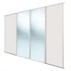 Spacepro Classic 4-Door Sliding Wardrobe Door Kit Cashmere Frame Cashmere / Mirror Panel 2978 x 2260mm