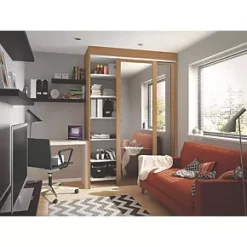 Spacepro Shaker 2-Door Framed Sliding Wardrobe Mirror Doors Oak Frame Mirror Panel 1449 x 2260mm -Wardrobe Sales 4619F A2