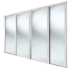 Spacepro Shaker 4-Door Sliding Wardrobe Door Kit Cashmere Frame Mirror Panel 2898 x 2260mm -Wardrobe Sales 464GP P