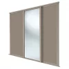 Spacepro Shaker 3-Door Sliding Wardrobe Door Kit Stone Grey Frame Stone Grey / Mirror Panel 2592 x 2260mm -Wardrobe Sales 468GP P