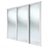 Spacepro Shaker 3-Door Sliding Wardrobe Door Kit Cashmere Frame Mirror Panel 2136 x 2260mm -Wardrobe Sales 481GP P