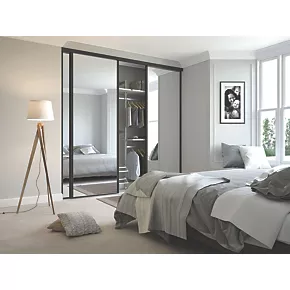 Spacepro Classic 3-Door Framed Sliding Wardrobe Doors Black Frame Mirror Panel 2216 x 2260mm 5 Spacepro Classic 3-Door Framed Sliding Wardrobe Doors Black Frame Mirror Panel 2216 x 2260mm - Image 3