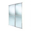 Spacepro Minimalist 2-Door Sliding Wardrobe Door Kit Silver Frame Mirror Panel 1816 x 2260mm -Wardrobe Sales 492GP P