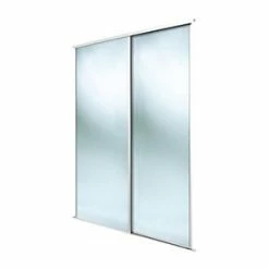 Spacepro Classic 2-Door Framed Sliding Mirror Wardrobe Doors White Frame Mirror Panel 1489 x 2260mm