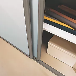 Spacepro Classic 4-Door Sliding Wardrobe Door Kit Stone Grey Frame Mirror Panel 2978 x 2260mm 5 Spacepro Classic 4-Door Sliding Wardrobe Door Kit Stone Grey Frame Mirror Panel 2978 x 2260mm - Image 3