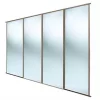 Spacepro Classic 4-Door Sliding Wardrobe Door Kit Stone Grey Frame Mirror Panel 2370 x 2260mm -Wardrobe Sales 543GK P
