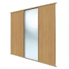 Spacepro Classic 3-Door Sliding Wardrobe Door Kit Oak Frame Oak / Mirror Panel 1760 x 2260mm