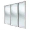 Spacepro Classic 3-Door Sliding Wardrobe Doors Cashmere Frame Mirror Panel 2216 x 2260mm -Wardrobe Sales 559FH P