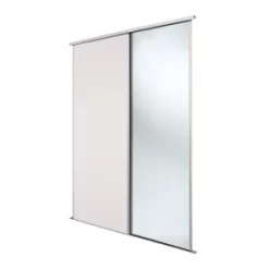 Spacepro Classic 2-Door Sliding Wardrobe Door Kit Cashmere Frame Cashmere / Mirror Panel 1793 x 2260mm