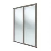Spacepro Shaker 2-Door Sliding Wardrobe Door Kit Stone Grey Frame Mirror Panel 1449 x 2260mm