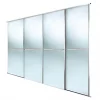 Spacepro Minimalist 4-Door Sliding Wardrobe Door Kit Silver Frame Mirror Panel 2416 x 2260mm 1 Spacepro Minimalist 4-Door Sliding Wardrobe Door Kit Silver Frame Mirror Panel 2416 x 2260mm -Wardrobe Sales 624GP P