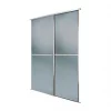 Spacepro Minimalist 2-Door Sliding Wardrobe Door Kit Silver Frame Grey Tinted Mirror Panel 1512 x 2260mm -Wardrobe Sales 644GP P