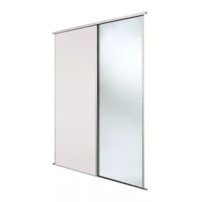 Spacepro Classic 2-Door Sliding Wardrobe Door Kit Cashmere Frame Cashmere / Mirror Panel 1489 x 2260mm 3 Spacepro Classic 2-Door Sliding Wardrobe Door Kit Cashmere Frame Cashmere / Mirror Panel 1489 x 2260mm
