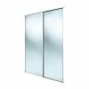 Spacepro Classic 2-Door Framed Sliding Mirror Wardrobe Doors White Frame Mirror Panel 1793 x 2260mm -Wardrobe Sales 6772F P