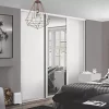 Spacepro 3-Door Sliding Wardrobe Door Kit White Frame White / Mirror Panel 2136 x 2260mm -Wardrobe Sales 711KF P