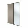 Spacepro Classic 2-Door Sliding Wardrobe Door Kit Stone Grey Frame Stone Grey / Mirror Panel 1489 x 2260mm -Wardrobe Sales 714GK P