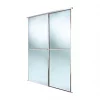 Spacepro Minimalist 2-Door Sliding Wardrobe Door Kit Silver Frame Mirror Panel 1208 x 2260mm -Wardrobe Sales 714GP P