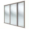 Spacepro Shaker 3-Door Sliding Wardrobe Door Kit Stone Grey Frame Mirror Panel 1680 x 2260mm -Wardrobe Sales 739GK P