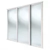 Spacepro Shaker 3-Door Sliding Wardrobe Door Kit Cashmere Frame Mirror Panel 1680 x 2260mm -Wardrobe Sales 777GK P