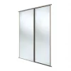 Spacepro Classic 2-Door Sliding Wardrobe Door Kit Stone Grey Frame Mirror Panel 1185 x 2260mm -Wardrobe Sales 808GK P