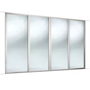 Spacepro 4-Door Sliding Wardrobe Door Kit Dove Grey Frame Mirror Panel 2290 x 2260mm 4 Spacepro 4-Door Sliding Wardrobe Door Kit Dove Grey Frame Mirror Panel 2290 x 2260mm - Image 2