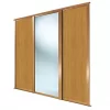 Spacepro Shaker 4-Door Sliding Wardrobe Door Kit Oak Frame Oak / Mirror Panel 2898 x 2260mm -Wardrobe Sales 880GP P