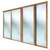 Spacepro Shaker 4-Door Framed Sliding Wardrobe Mirror Doors Oak Frame Mirror Panel 2898 x 2260mm -Wardrobe Sales 8904F P