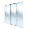 Spacepro Classic 3-Door Framed Sliding Mirror Wardrobe Doors White Frame Mirror Panel 2672 x 2260mm -Wardrobe Sales 8966F P
