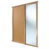 Spacepro Shaker 2-Door Sliding Wardrobe Door Kit Oak Frame Oak / Mirror Panel 1449 x 2260mm -Wardrobe Sales 898GK P