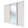 Spacepro Shaker 3-Door Sliding Wardrobe Door Kit Cashmere Frame Cashmere / Mirror Panel 2136 x 2260mm 1 Spacepro Shaker 3-Door Sliding Wardrobe Door Kit Cashmere Frame Cashmere / Mirror Panel 2136 x 2260mm -Wardrobe Sales 905GP P