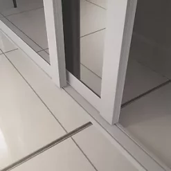 Spacepro 2-Door Sliding Wardrobe Door Kit Dove Grey Frame Mirror Panel 1753 x 2260mm -Wardrobe Sales 907KF A2