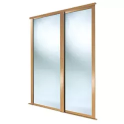 Spacepro Shaker 2-Door Framed Sliding Wardrobe Mirror Doors Oak Frame Mirror Panel 1753 x 2260mm