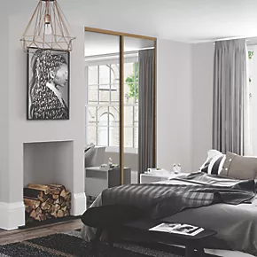 Spacepro Classic 2-Door Sliding Wardrobe Door Kit Oak Frame Mirror Panel 1145 x 2260mm 4 Spacepro Classic 2-Door Sliding Wardrobe Door Kit Oak Frame Mirror Panel 1145 x 2260mm - Image 2