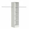Spacepro 5-Shelf Tower Unit with Hanger Bar White 450 x 2100mm -Wardrobe Sales 913GP P