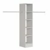 Spacepro 5-Shelf Tower Unit with Hanger Bar Cashmere 450 x 2100mm -Wardrobe Sales 916GP P