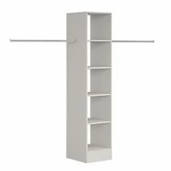 Spacepro 5-Shelf Tower Unit with Hanger Bar Cashmere 450 x 2100mm