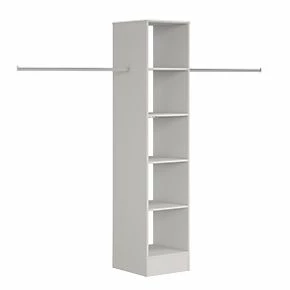 Spacepro 5-Shelf Tower Unit with Hanger Bar Cashmere 450 x 2100mm 3 Spacepro 5-Shelf Tower Unit with Hanger Bar Cashmere 450 x 2100mm